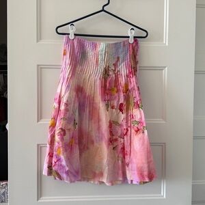 Vintage Anthropologie Floral Pink Maxi Skirt